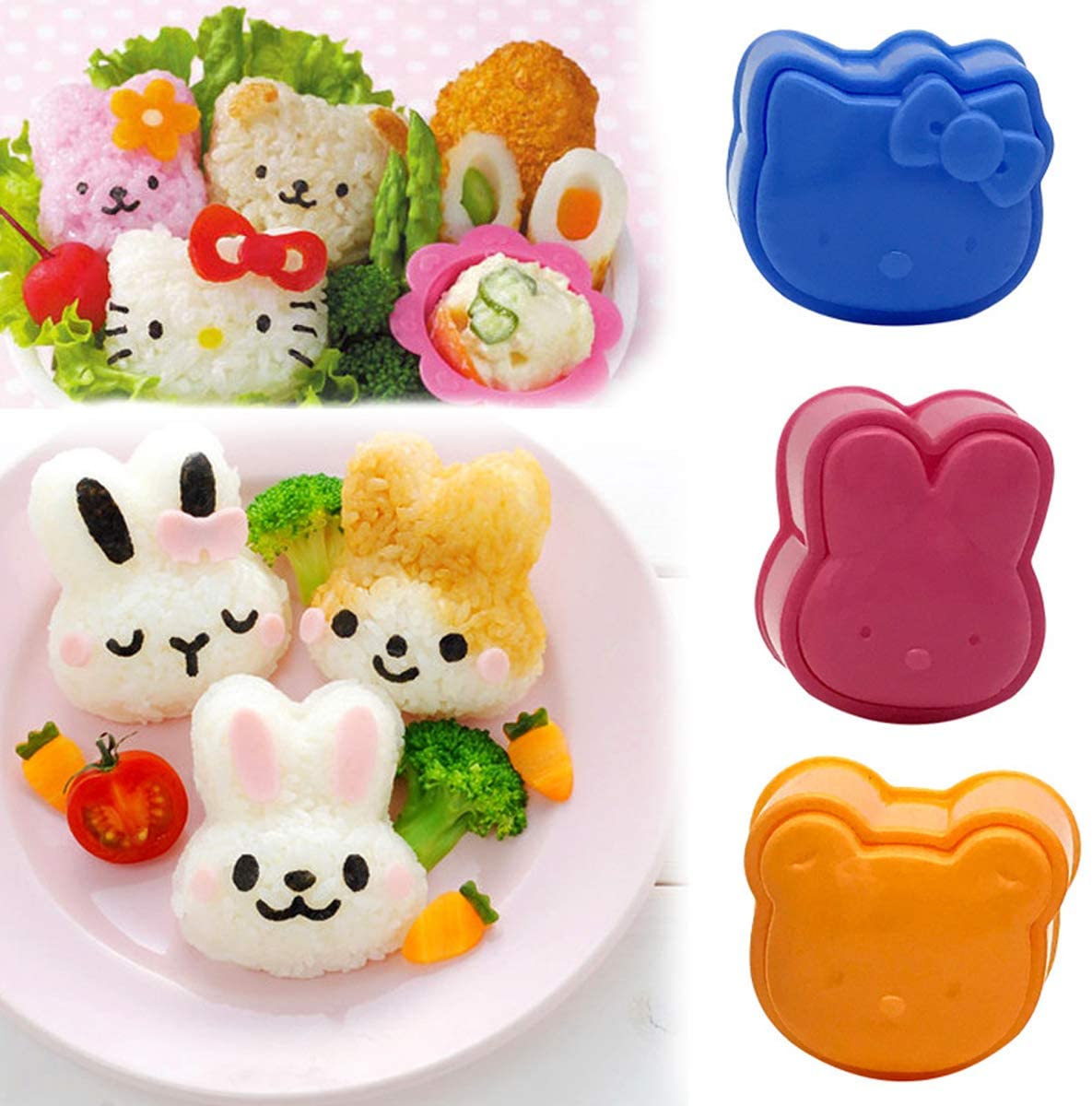 Rice Ball Mould Shaker with Rice Paddle Sushi Roll Maker DIY Bento Box Accessories Food Food Decoration Kitchen Tools for Kids
