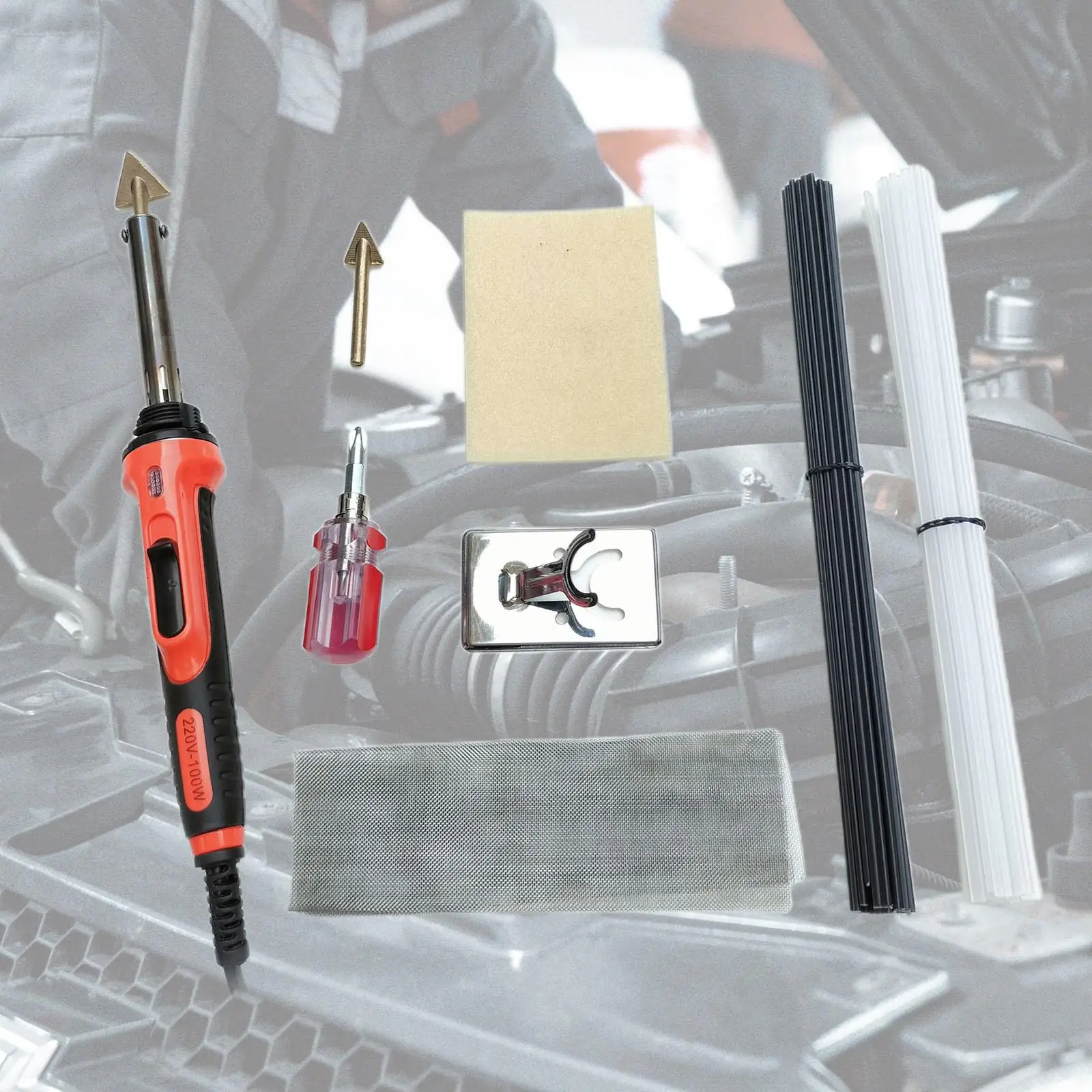 Plastic Welding Kit Wire Brush Cracking Surface Repair Tool Soldering Iron Set for Broken Plastic