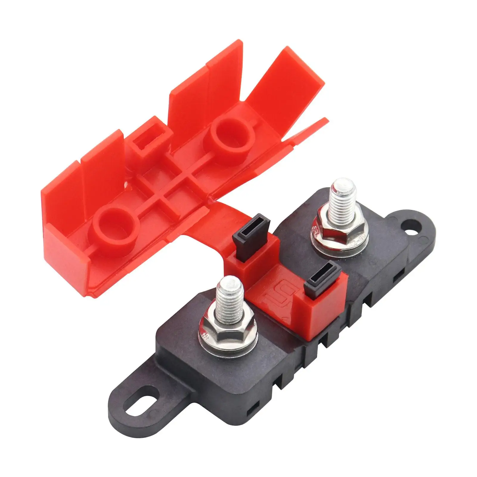 Auto Fuses Holder 500A 70V DC with Protective Cover Bdfm Fuse Box Screw on Fuse Holder for Car Motorhome Automotive RV Boat