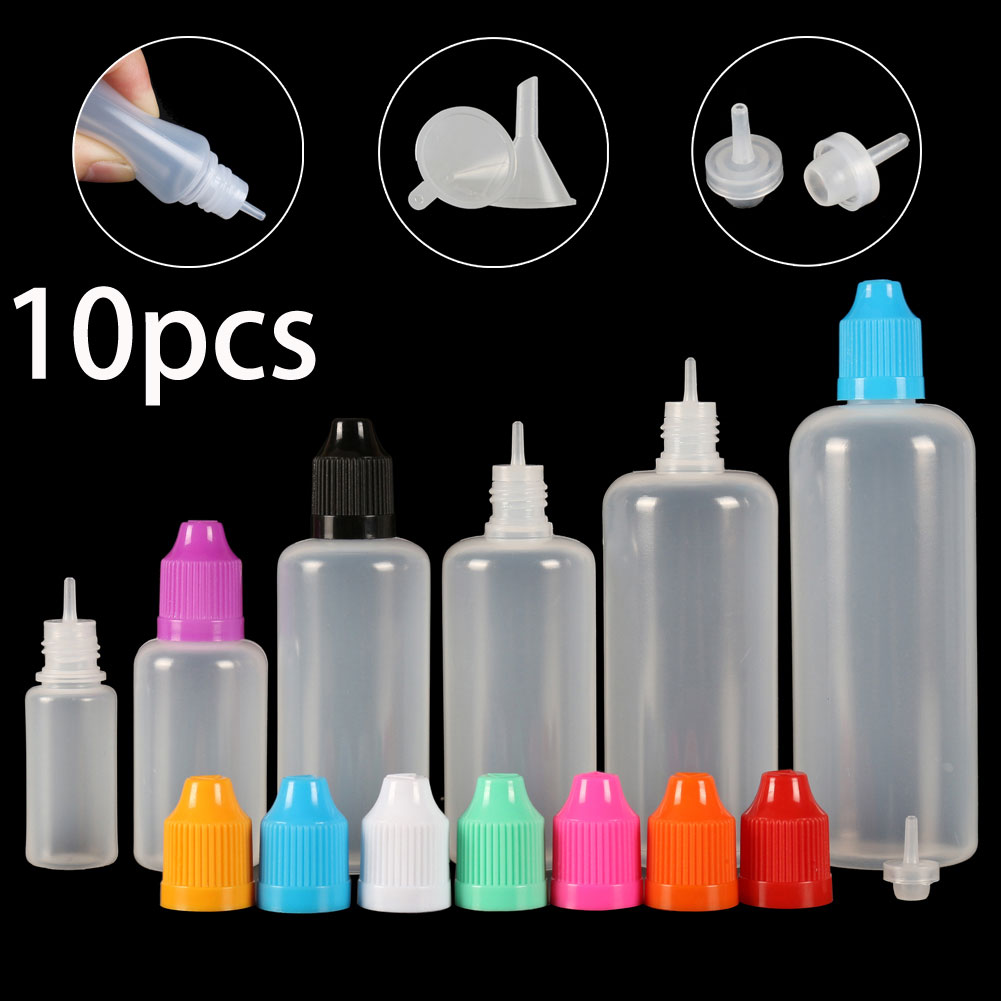 Best of 10PCS 5ml-120ml Empty Dropper Bottles LDPE Squeezable Eye E Liquid Juice Container CRC Cap Long Dropper Tip + Funnels Reviews & Tips