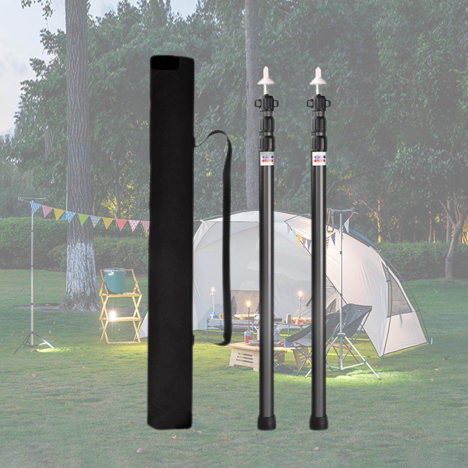 W/ Bag Car Awning 2x Extendable Multifunctional Tarp Adjustable Telescoping Tarp Poles Tent Poles Aluminum Camping for Traveling