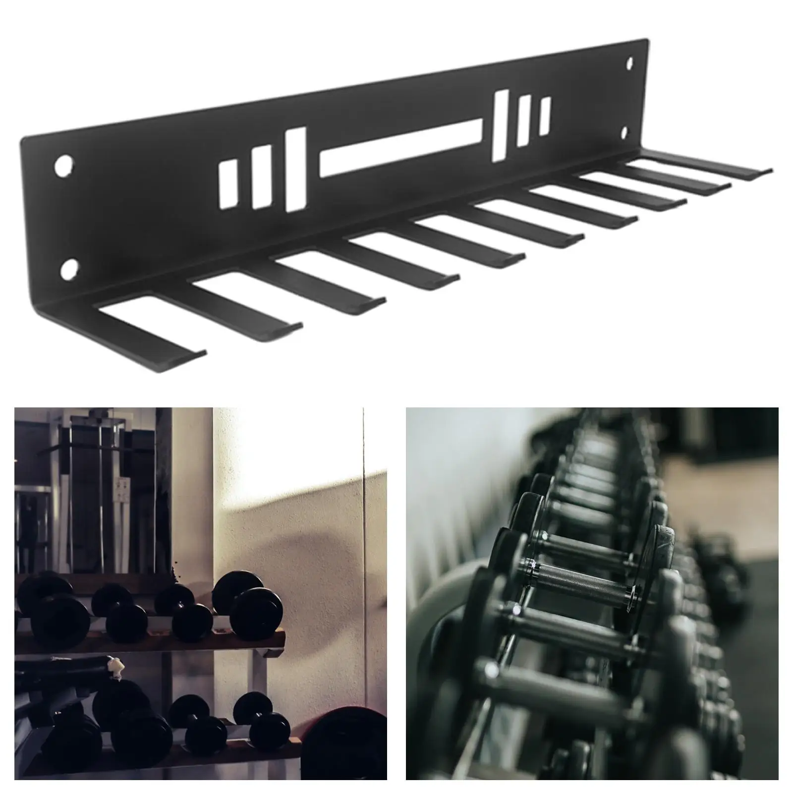 Multi-Purpose Gym Storage Rack Wall Mount Hanger Home Gym Barbell Bands