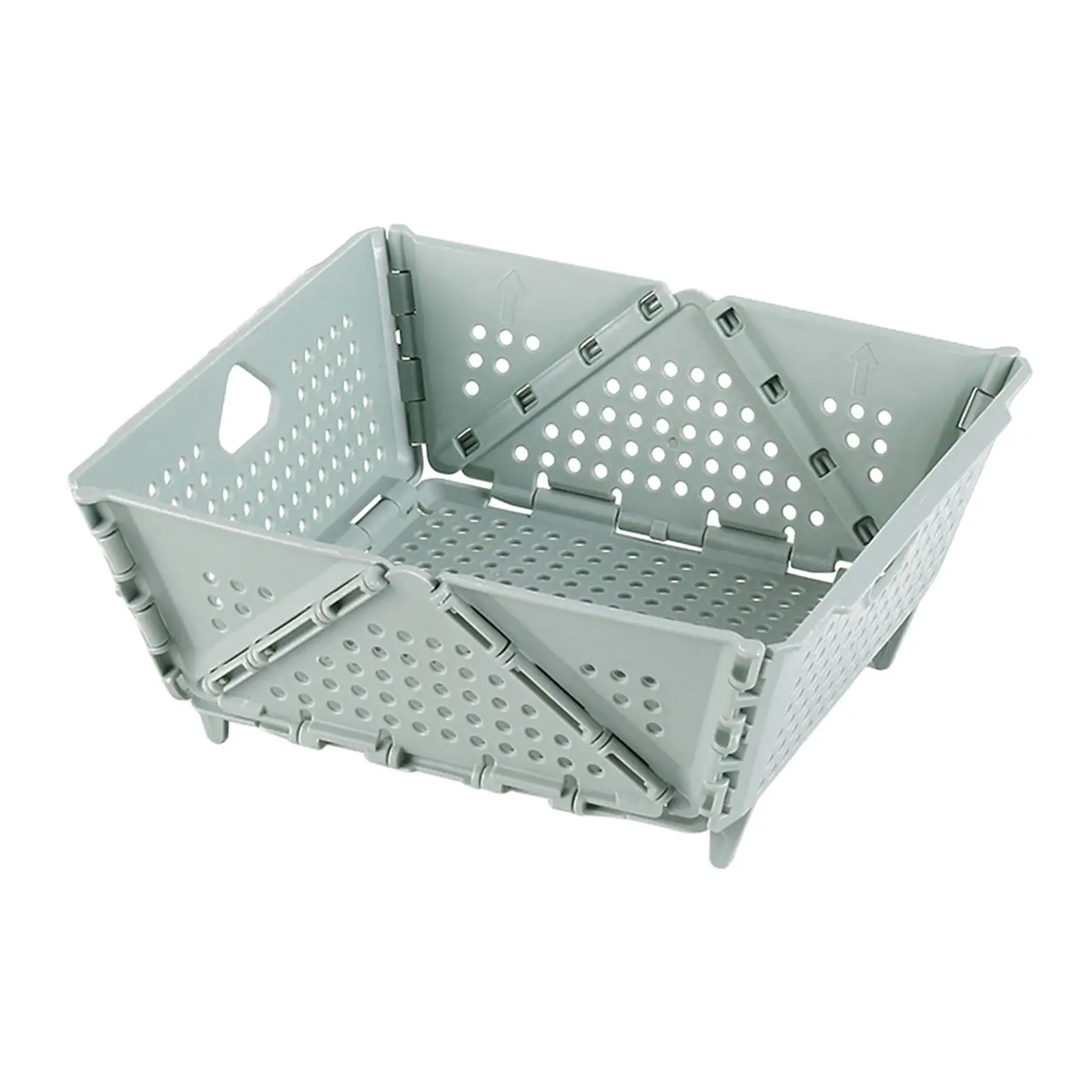 Small Folding Basket Multifunctional with Hollow Handles for Baby Clothes Sundries Desktop Organizer Box for Bedroom Bathroom