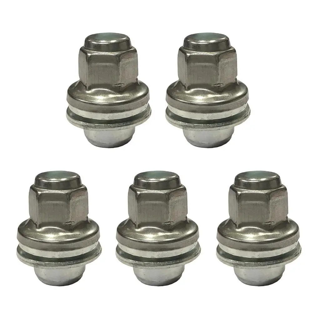 5 Pack Lug Nuts Seat Chrome, Wheel Lug Nuts Hex with Washer Compatible for