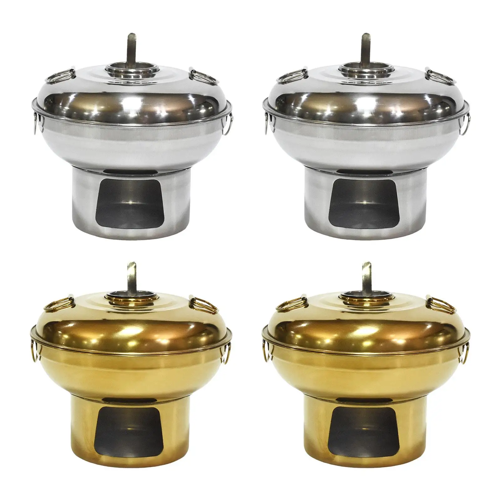 Stainless Steel Hot Pot Stockpot Outdoor Cooker Single Person Small Hotpot Chinese Small Hot Pot for Barbecue Home Restaurant
