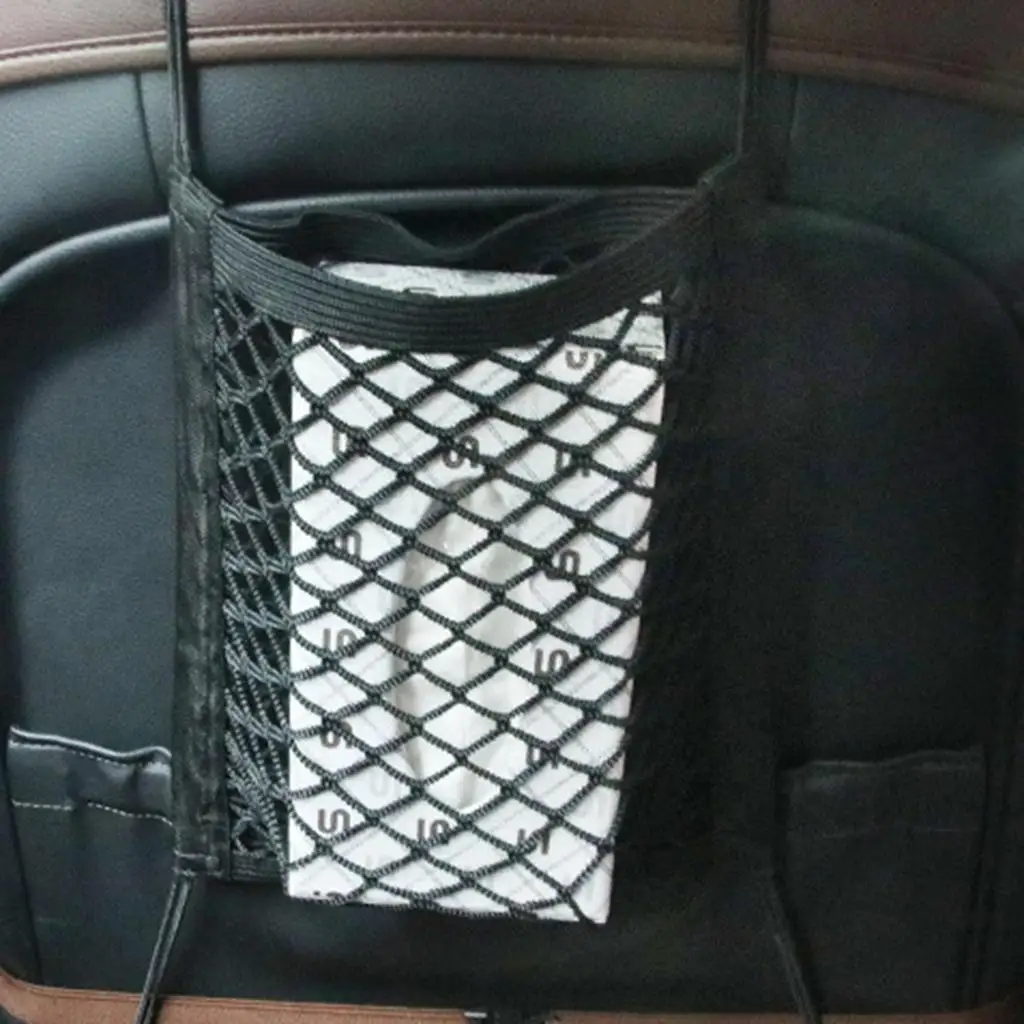 Car Seat Bag Pocket Mesh Organizer f/ Phone Disturb Stopper