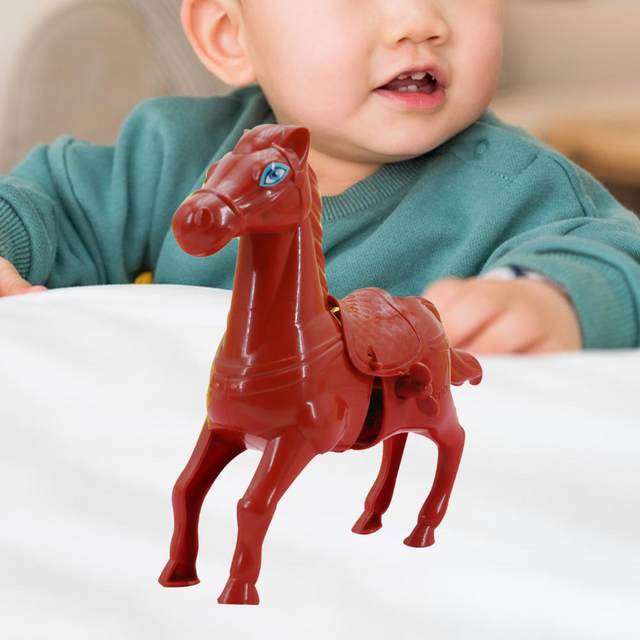 Animal vento-up brinquedo seguro de plástico andando pulando cavalo vento  até brinquedo presente de natal brinquedo de corda cavalo relógio brinquedo  - AliExpress