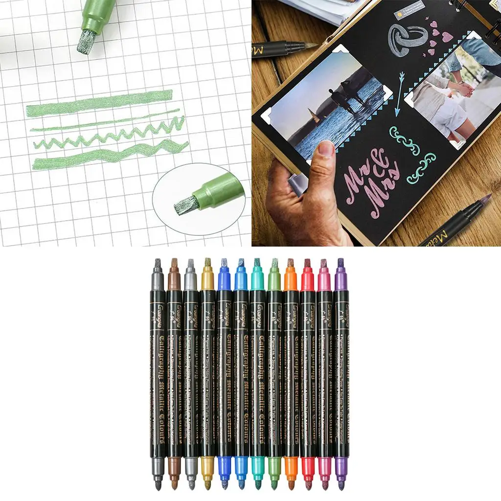 12pcs lic Marker Pens 12 Colors Paint Markers Paper, Crafting, Scrapbook, Painting