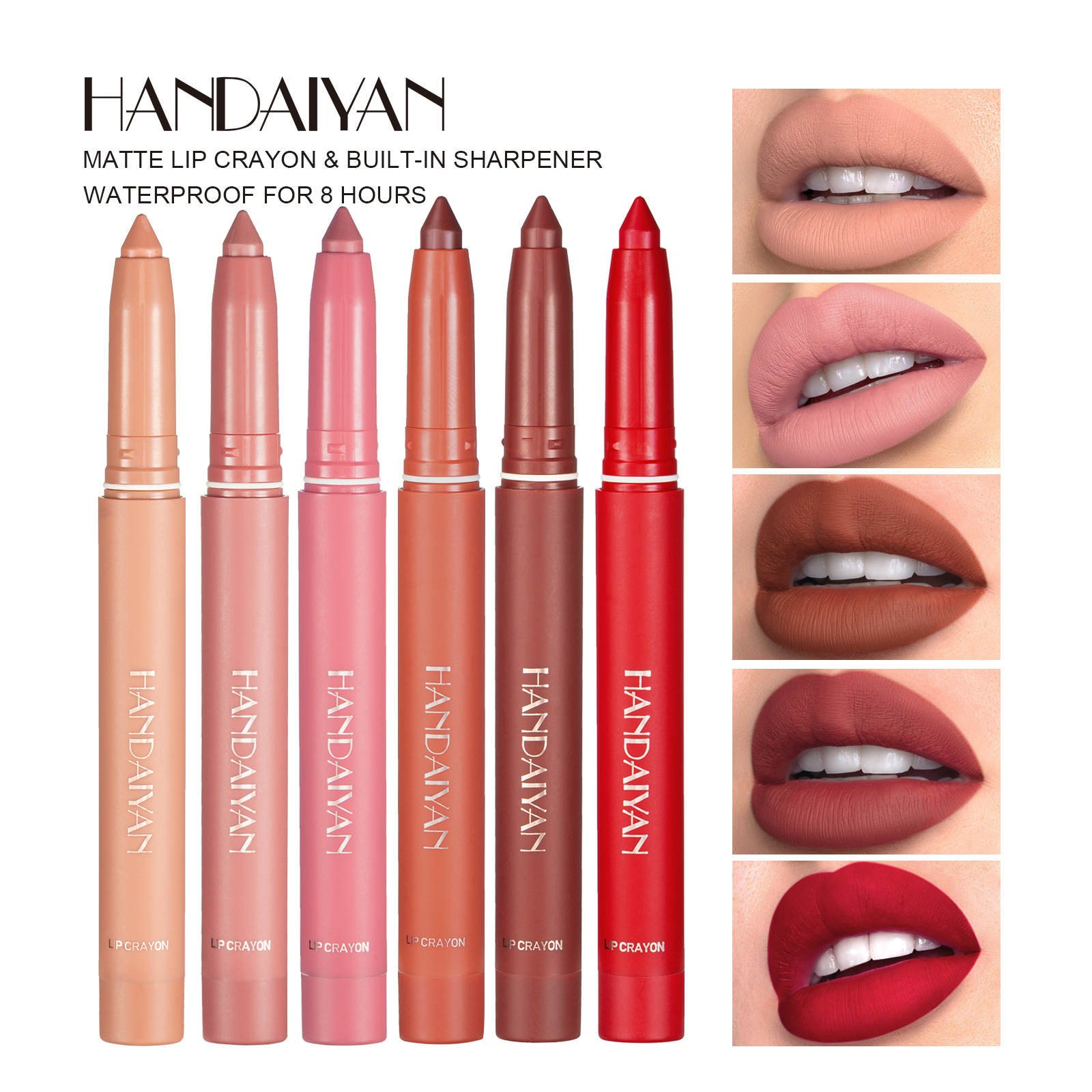 Best of Handaiyan 12 Colors Lip Liner Matte Waterproof Velvet Nude Lipstick Pencil Sexy Red Brown Pigments Makeup Long Lasting Reviews & Tips