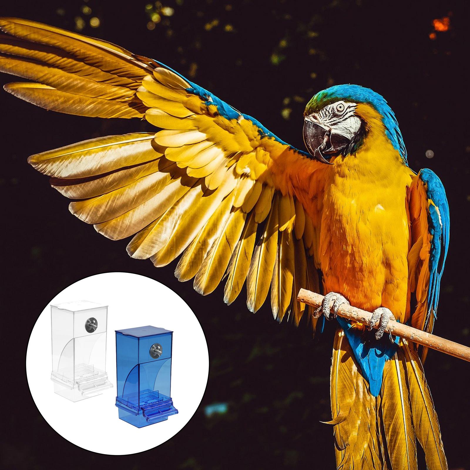 Automatic Bird Feeder No-Mess Bird Feeder Parrot Feeder Cage Accessories for Budgerigar Canary Cockatiel Finch Parakeet