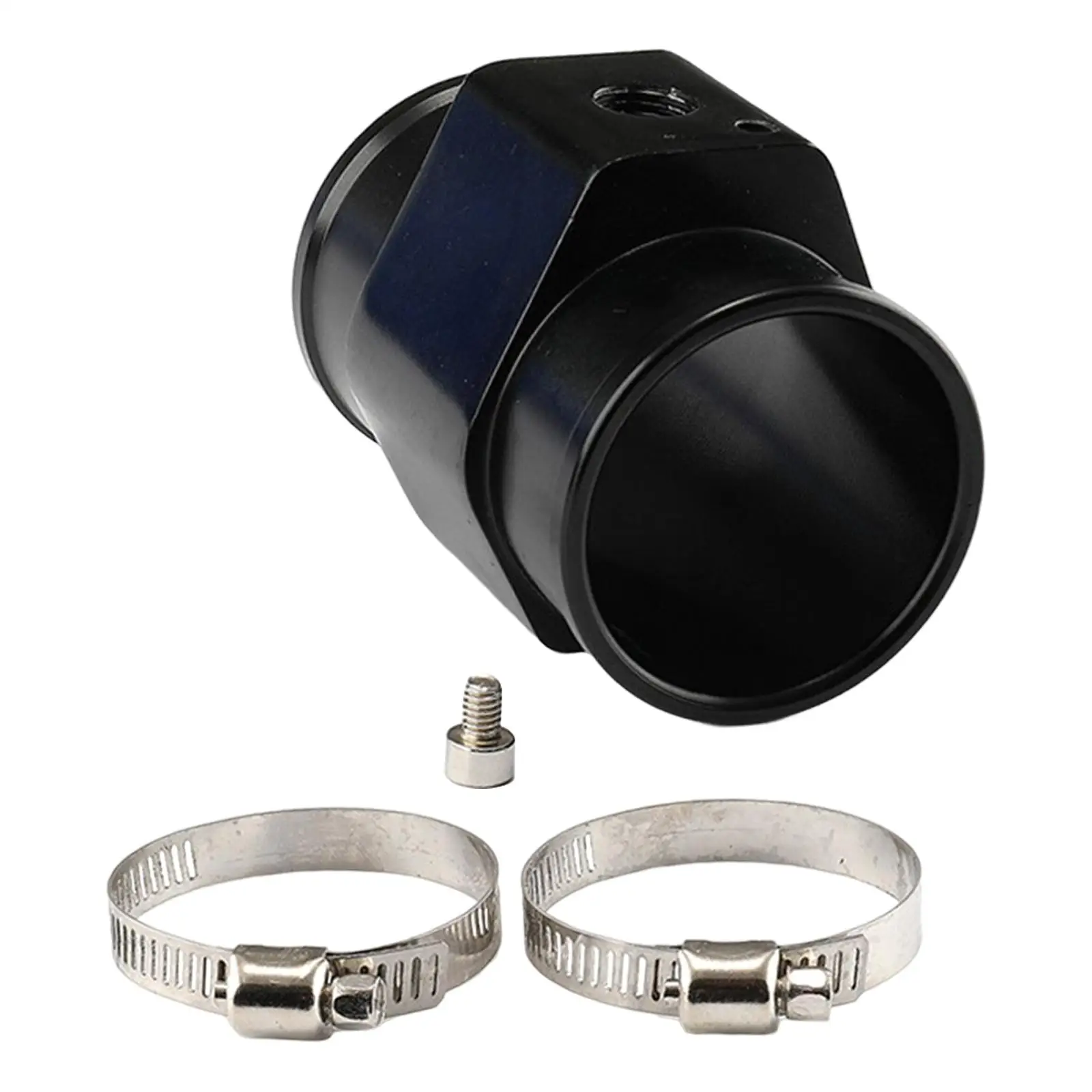 Universal Water Temp Meter Joint Pipe Aluminum 3 Way Coolant Attachment Connector Radiator Clamps