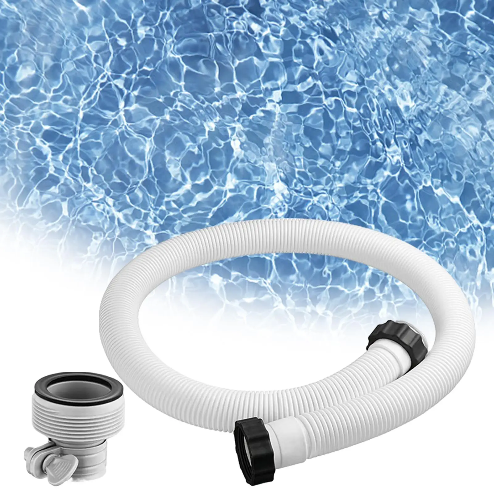 Pool Filter Replacement Hose Flexible 59inch Portable Leakproof Swimming Pool Hose for Spas Lawns Garden Hot Tubs Sand Filter