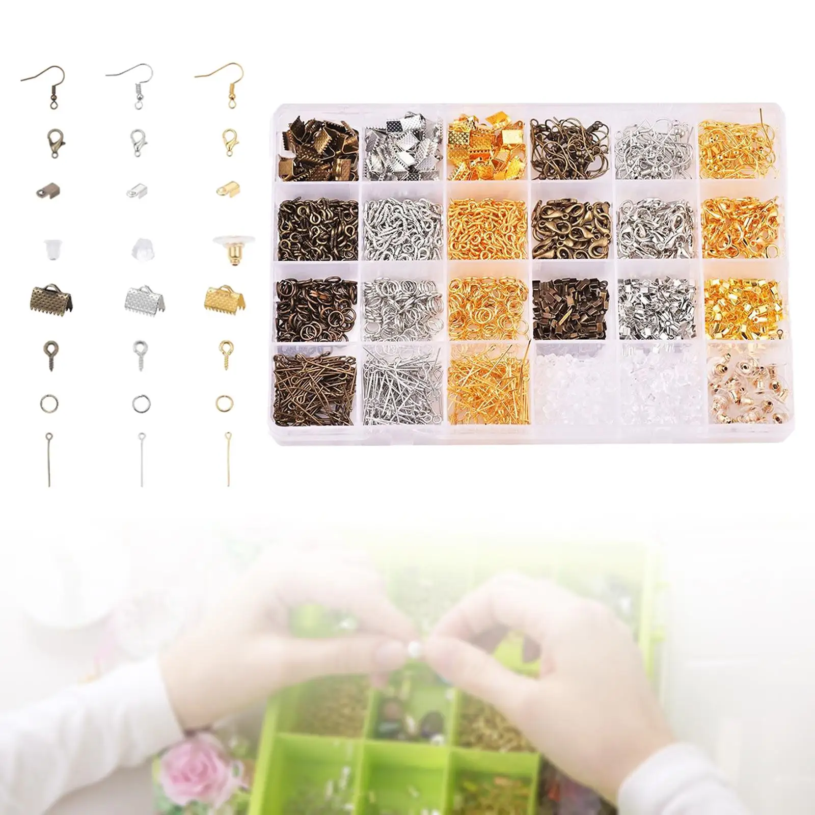 1700Pcs Earring Making Supplies Kit Earring Backs Lobster Clasps Earring Finding for DIY Necklace Jewelry Making Repairing