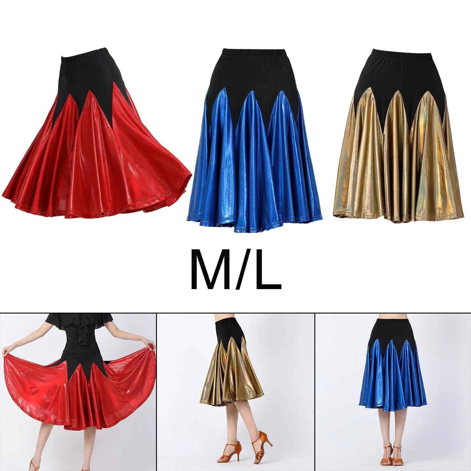 Dance Skirt Dress Waltz Latin Flamenco Modern Tango Adults Dancing Costume Big Swing Skirts
