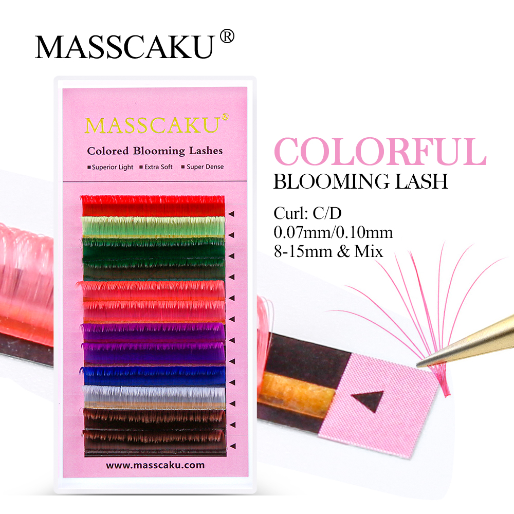 Best of MASSCAKU Colored Auto Fans Rapid Flowering Eyelashes C / D Curl Easy Fanning Natural Volume Cilia Silk Lashes Reviews & Tips