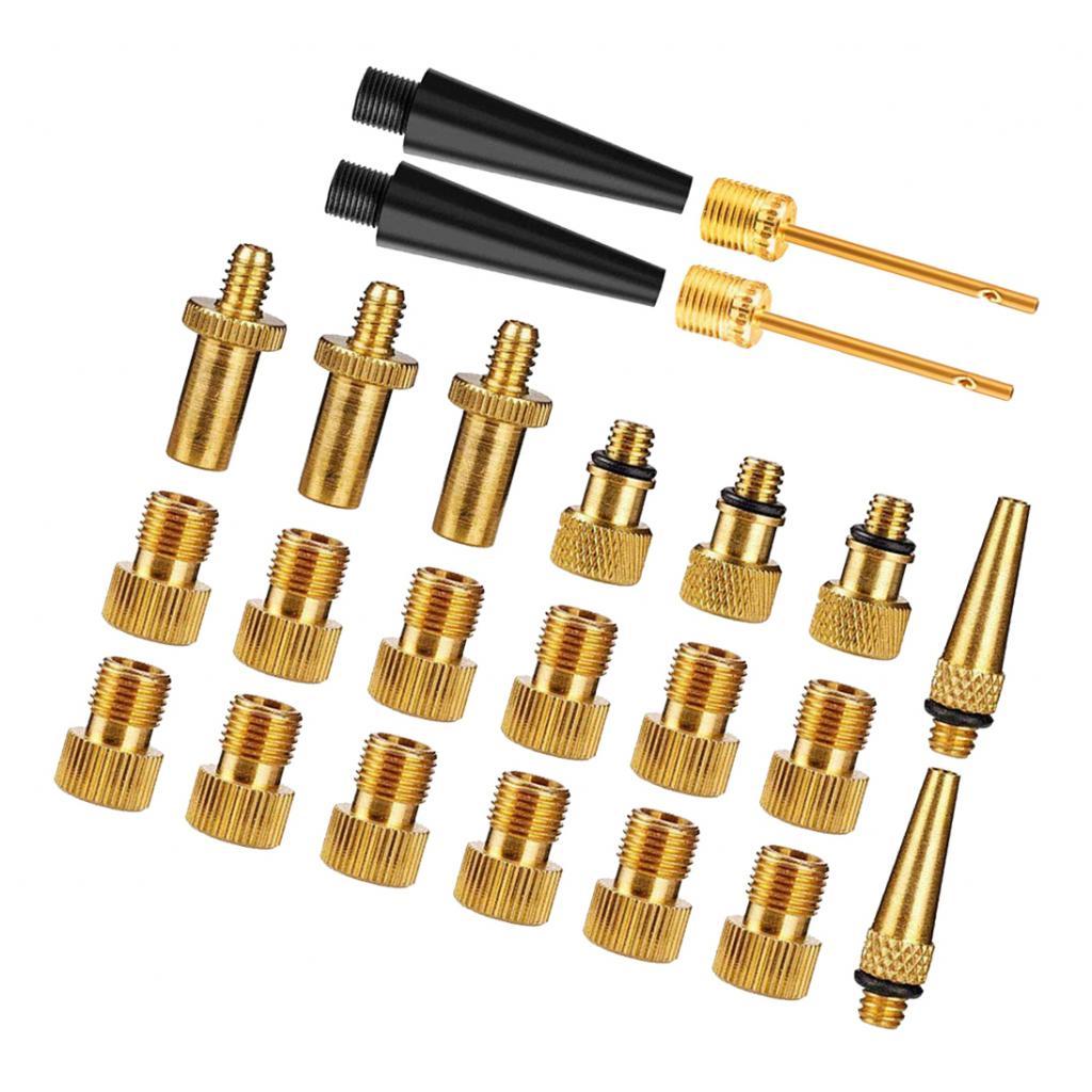 24 Pieces Adaptor Bike Brass Converter Gas Filling  Set