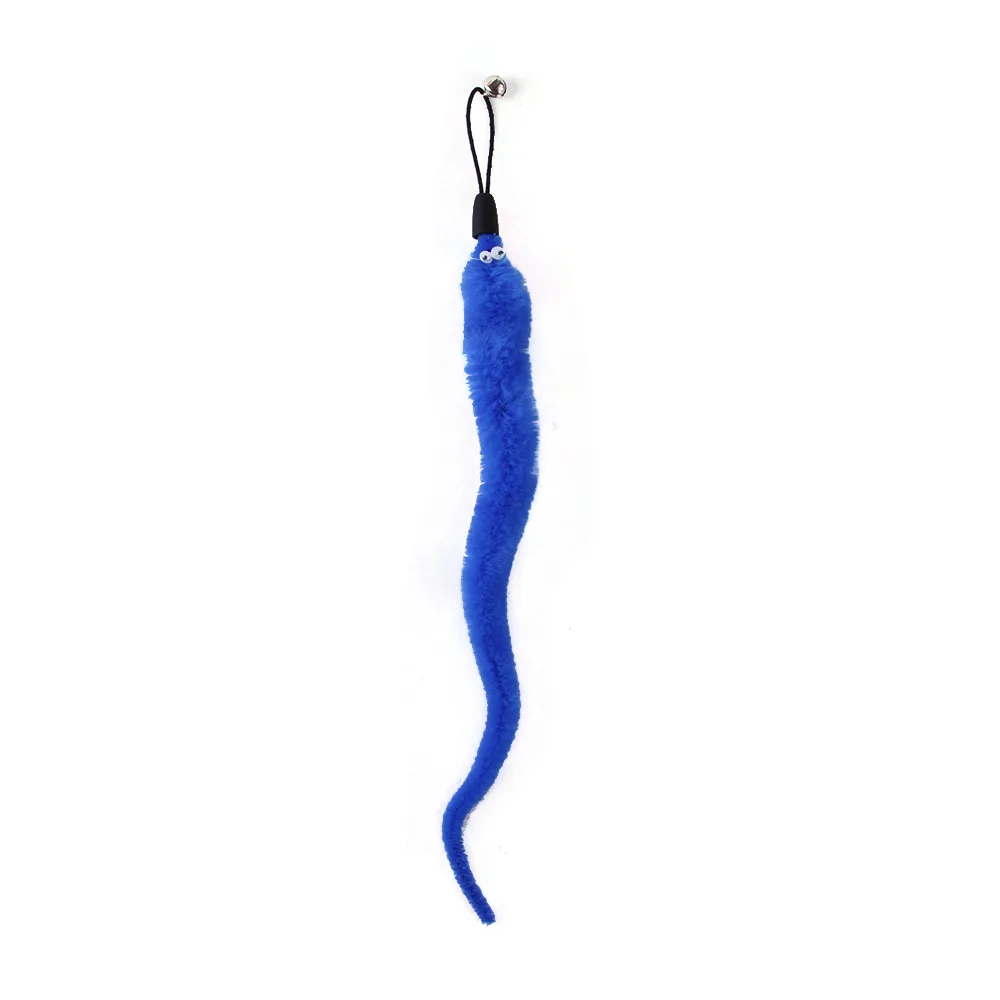 Funny Cat Stick Toy Furry Feather with Bell Cat Stick Toy Kitten Igra Pet Dodatki Worm on A String Cat Toy Interactive