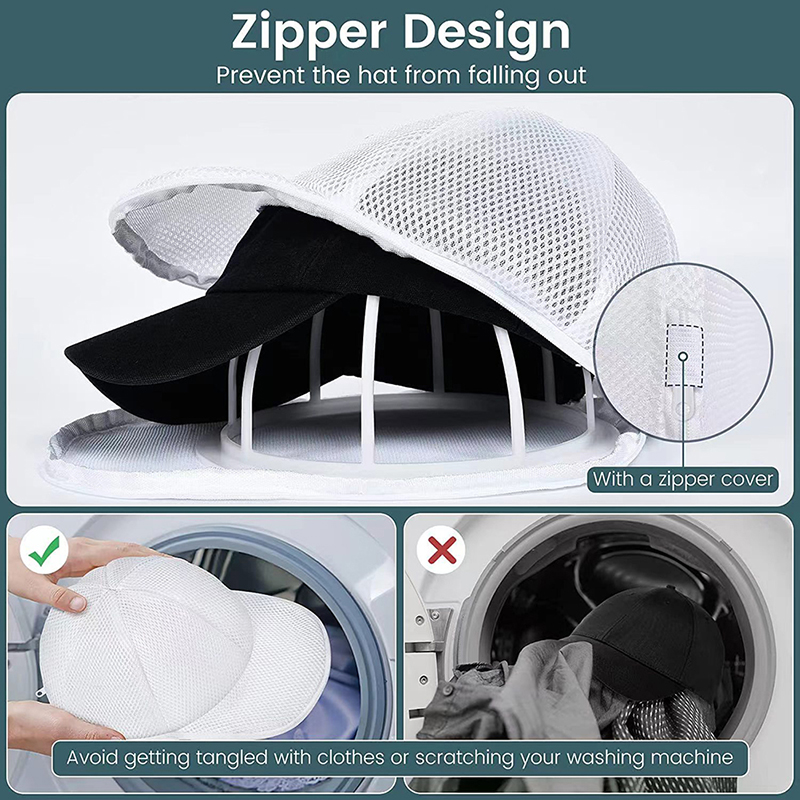Protège-casquette Pour Machine à Laver - Lot De 2, Avec Support Rigide Et Filet, Blanc, 34x25 Cm