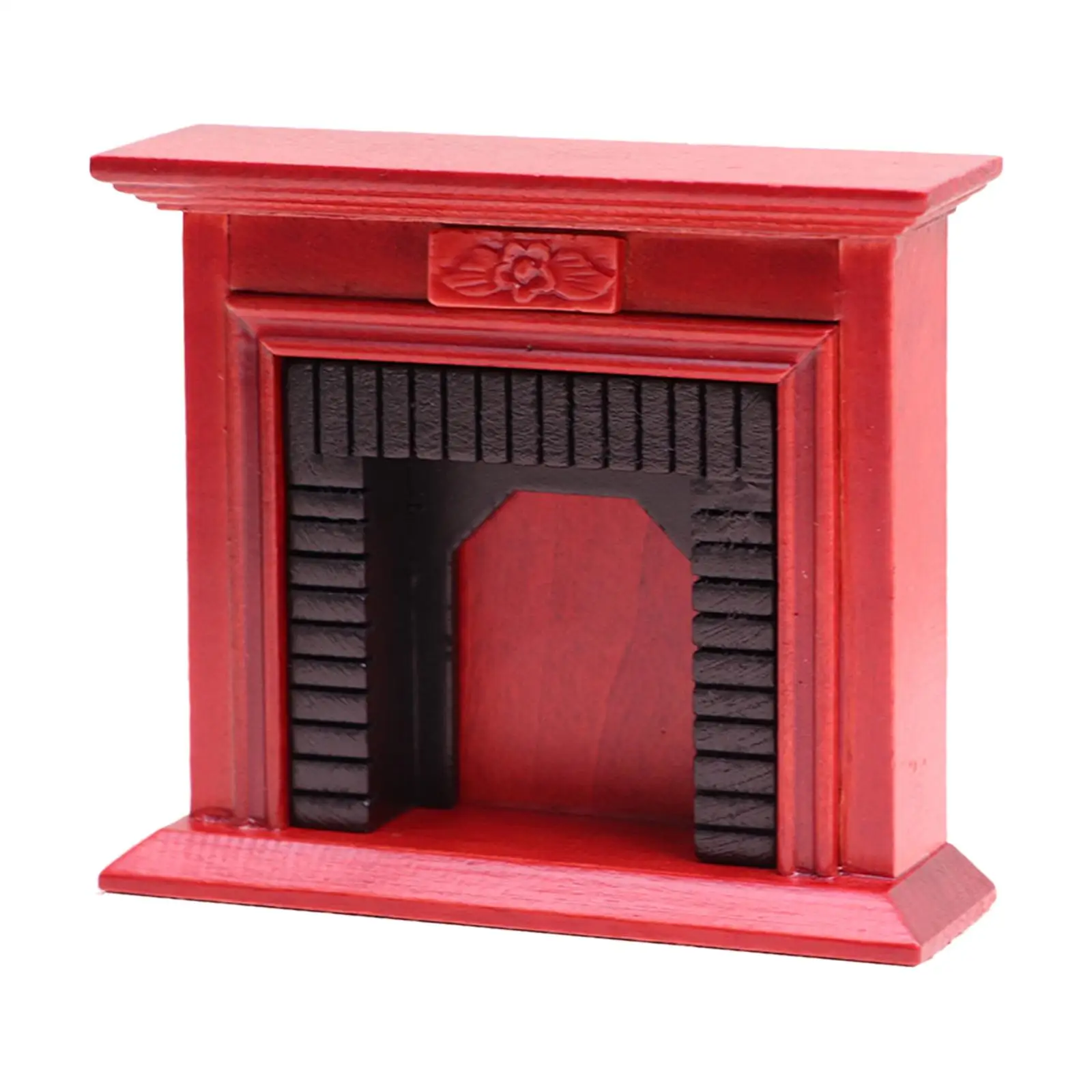 1:12 Fireplace ,DIY Scene Accessories Wooden Miniature Dollhouse Decoration