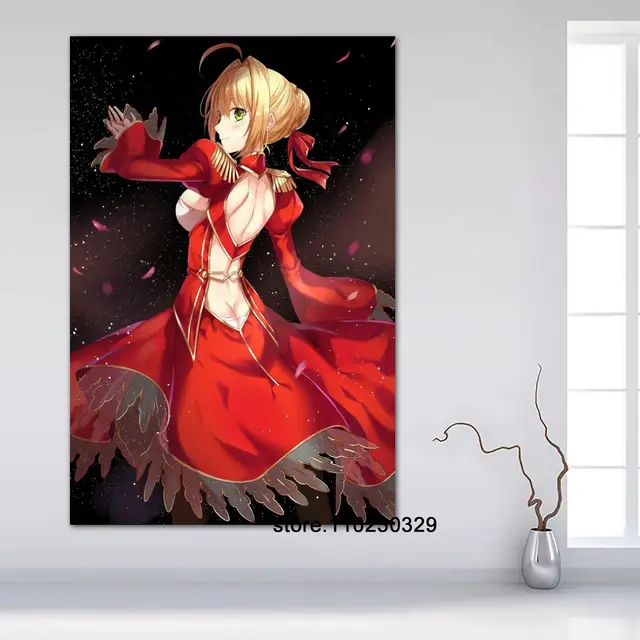 Fate grand order anime decoração arte cartaz da parede personalizado  presente moderno família quarto decoração 24x36 lona cartazes