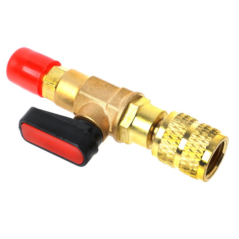 R22 Kältemittel 1/4 "Stecker Auf 1/4" Female AC Lade Schläuche Gerade Ball Ventile – Detail 10