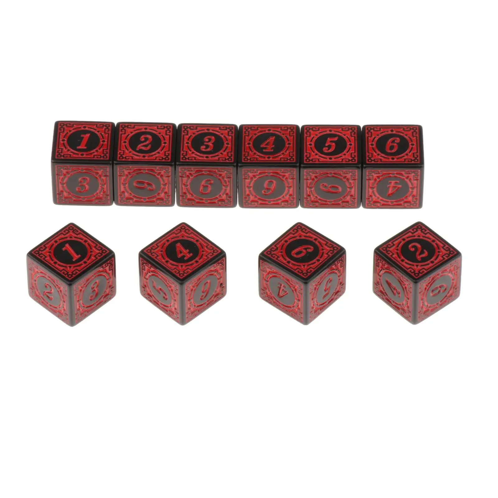 10pcs Multi Sided Acrylic D6 Dices for Table Board Role Playing Game Dice Board Game Adults Dice Set Double Gathering Games