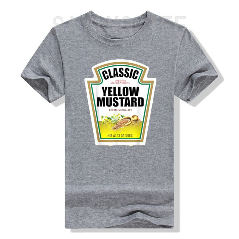 Mostarda Mayo-Ketchup, Amarelo, Combinar, Casais, Grupo, T-shirt