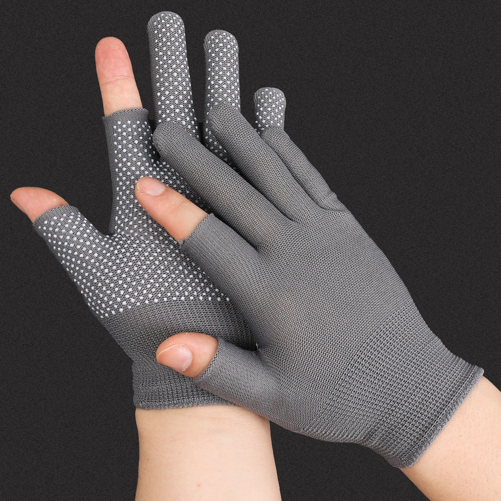 Non-slip Nylon Gloves for Safety Work Outdoor Cycling Breathable Half Finger Gloves Mittens Men Fingerless Touchscreen Gloves