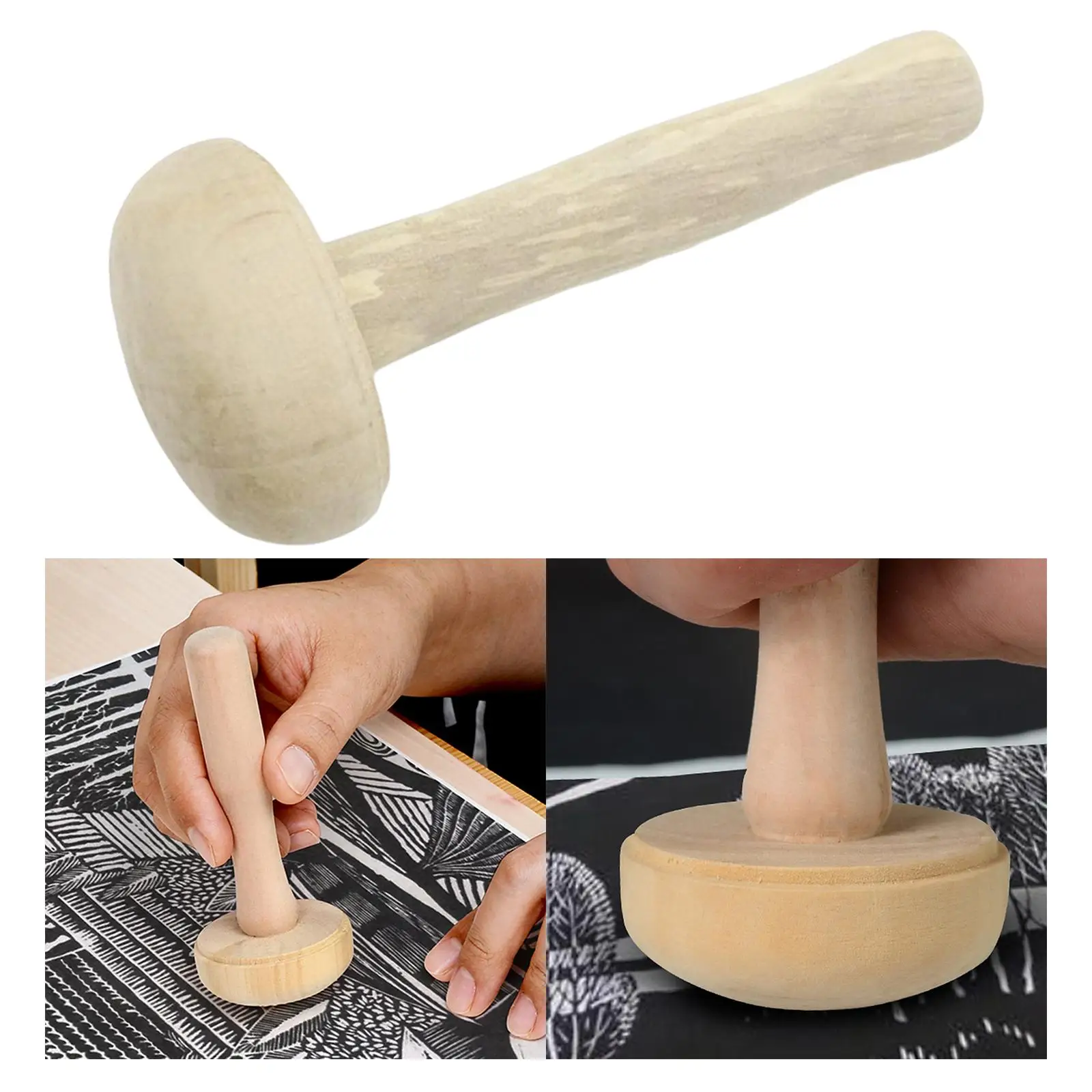 Wood Mushroom Rollers, Block Printing Tools,Rubbing Printmaking Tools, Painting, Crafts Stamp Making Ink Rubbing Grindroller