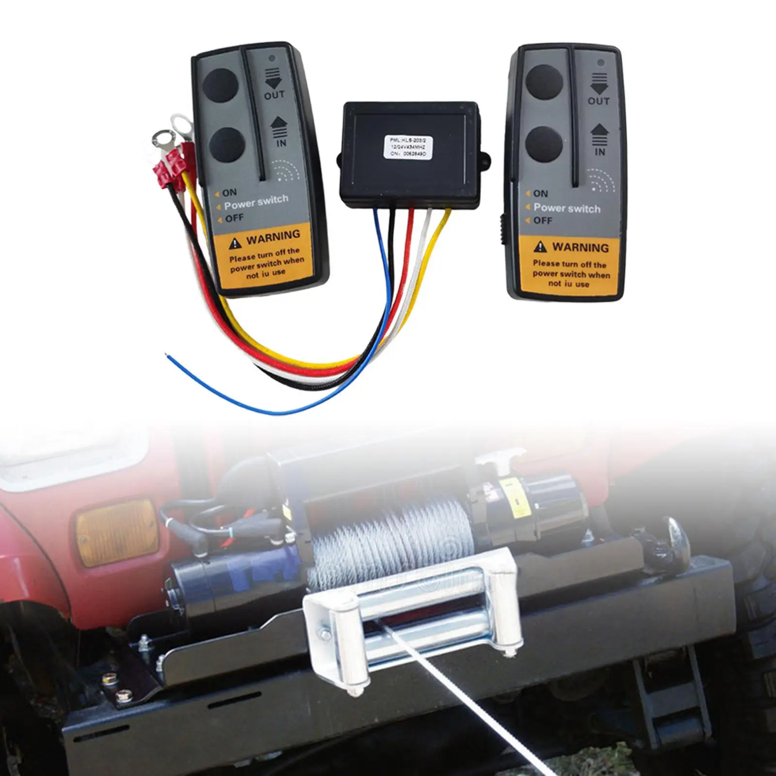 Wireless Winch Remote Control Kit Replacement with Indicator Light Recovery Wireless Winch Remote Control for Off Road