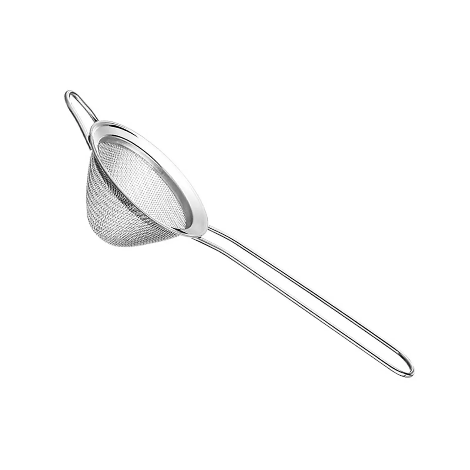 Metal Bar Conical Sieve Tea Strainer Cone Shaped Skimmer Long Handle 7.87inch