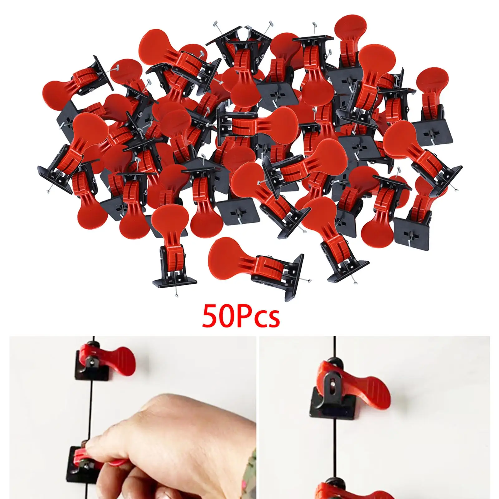 50x Tile Leveling System Kit with Wrenches Adjuster Reusable Tile Spacers for Building Floor Construction Tools Laying Fixing