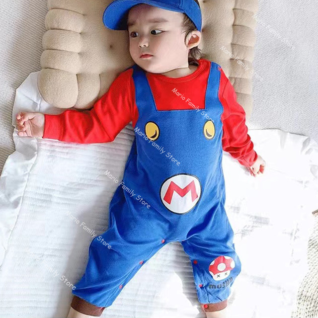 Super Mario Bros Baby Rompers Anime Jumpsuit Costume for Toddler Boy Girl Long Sleeve Bodysuit Warm Kids Overalls Ropa Bebes AliExpress