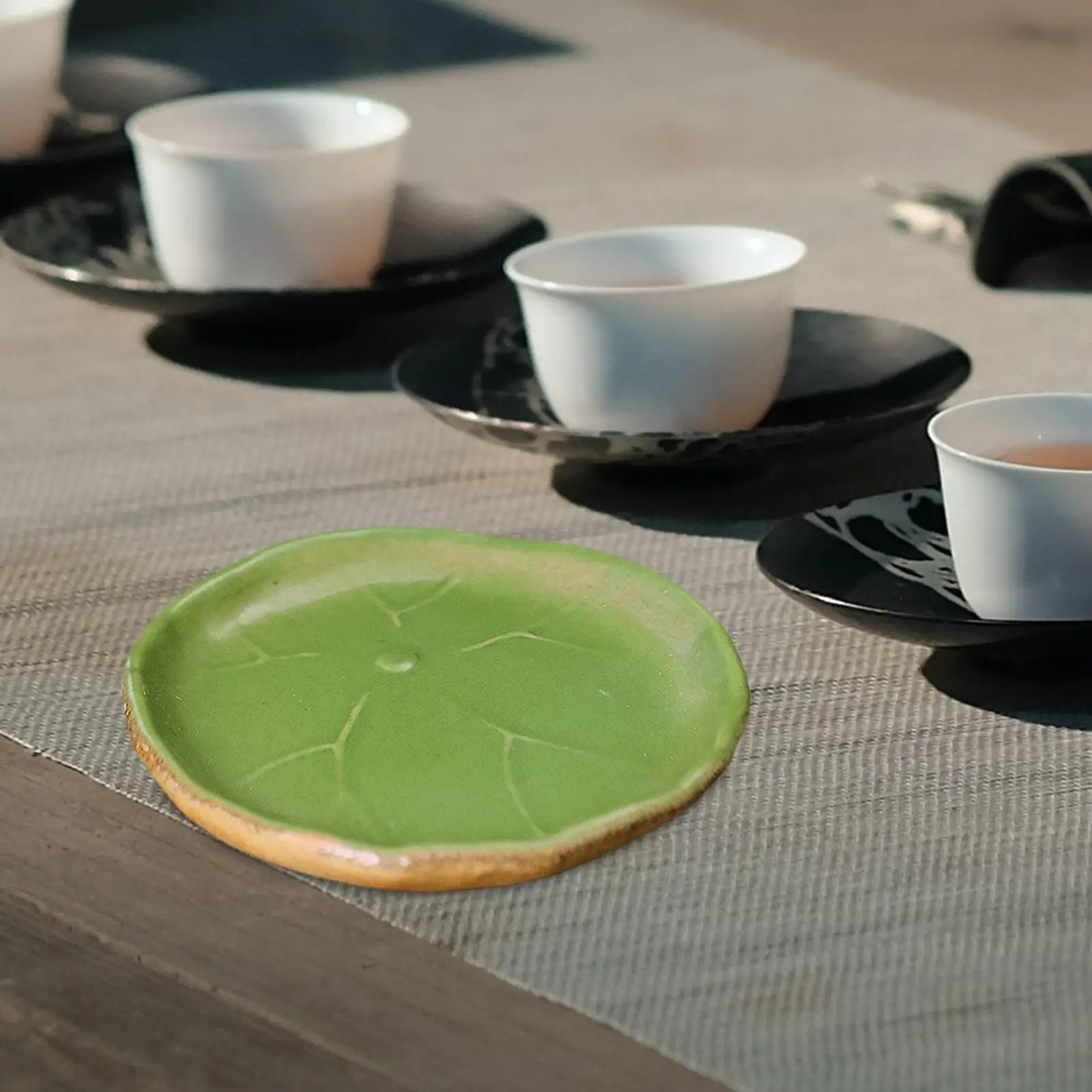 Lotus Leaf Tea Pet Ornament Tray Tea Figurine Plate Collection Art Handcrafted