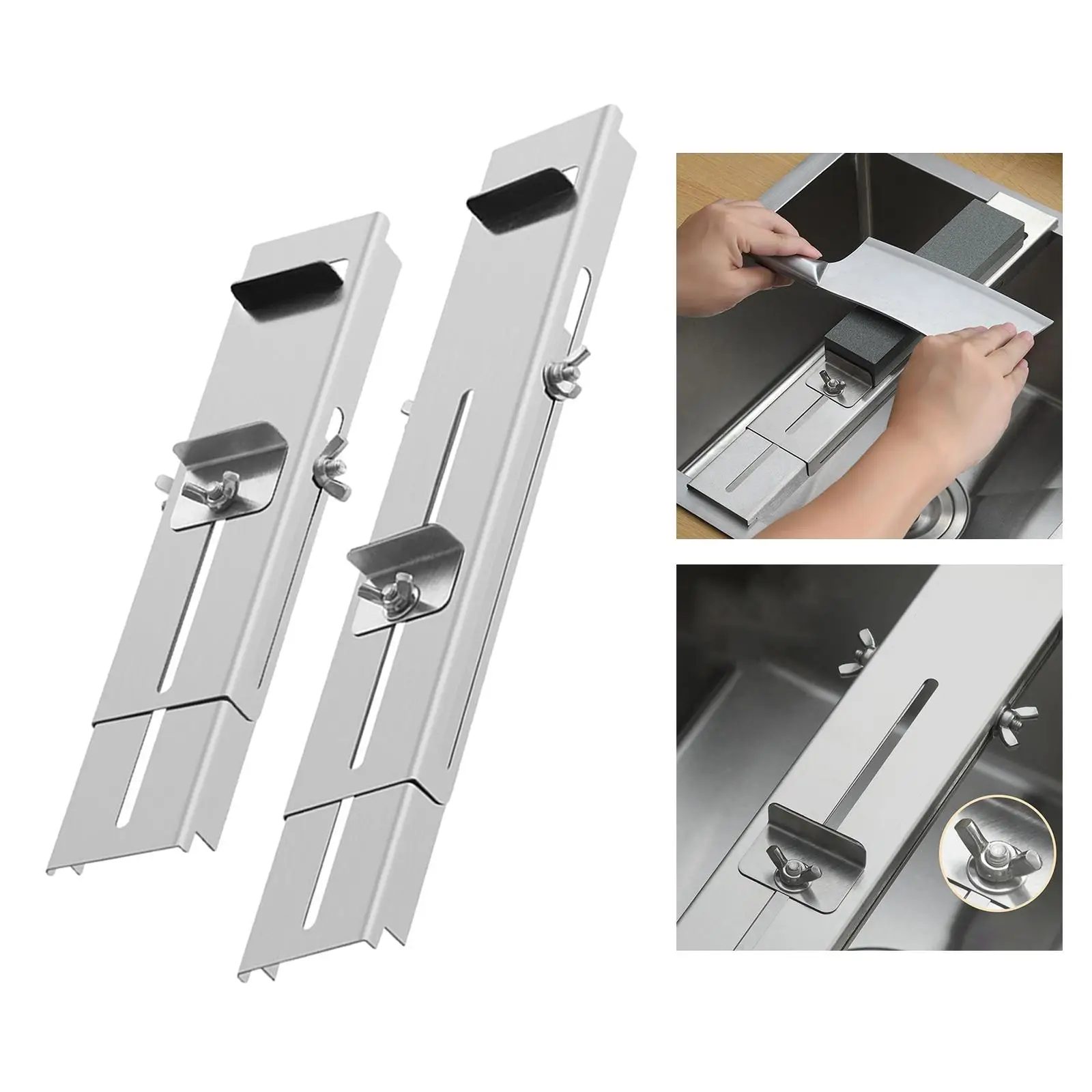 Professional Sharpening Stone Holder Adjustable Stainless Steel Sink Rack Retractable Expandable for Diamond Stones Grinding