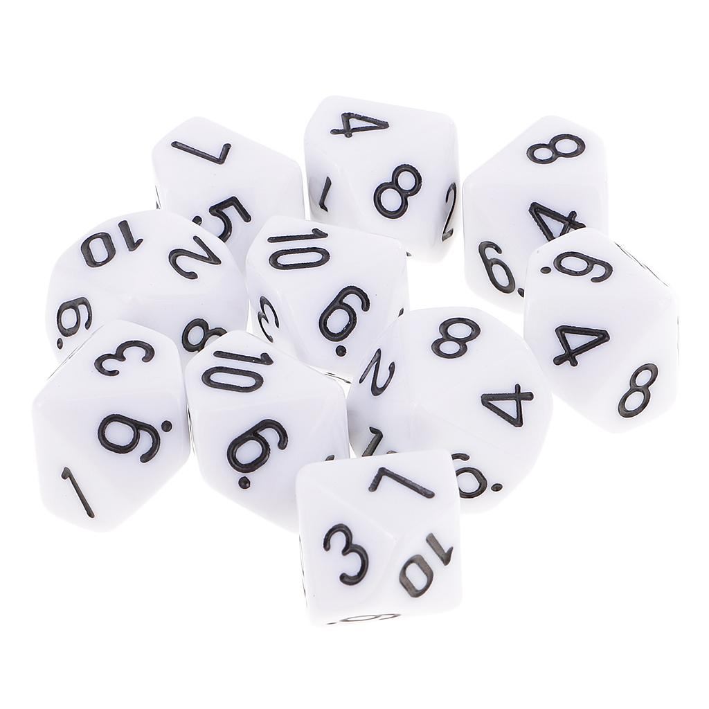10pcs 10 Sided Dice D10 Polyhedral Dice for Games