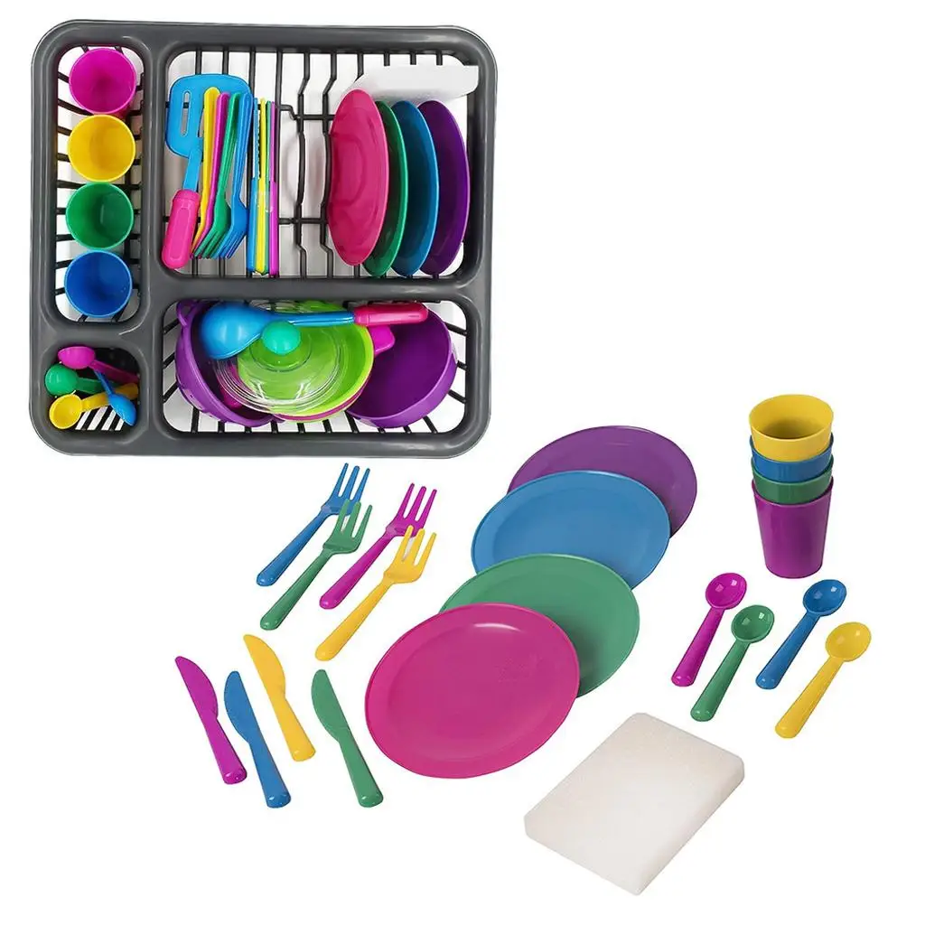 28pcs Children Role Toys Kitchen Cooking Tableware Education 