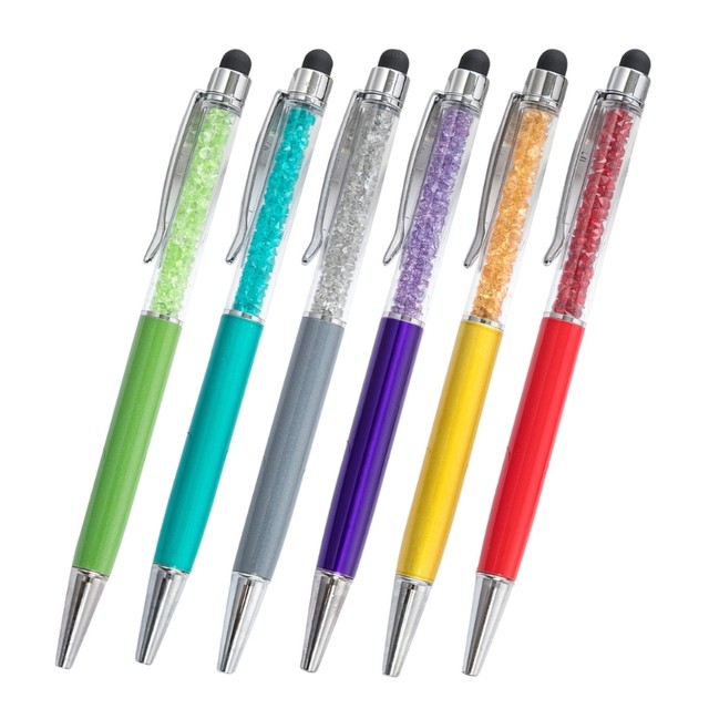 Funny Pens Set Of 10 Capacitive Stylus Pens, Metal Push Ballpoint Pens