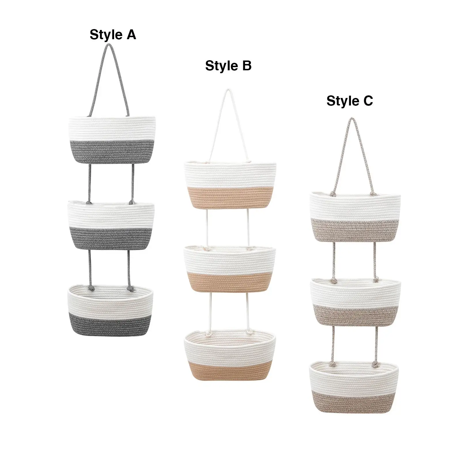 Hanging Basket Space Saving Cotton Wall Shelf for Kids Room Bathroom Kitchen