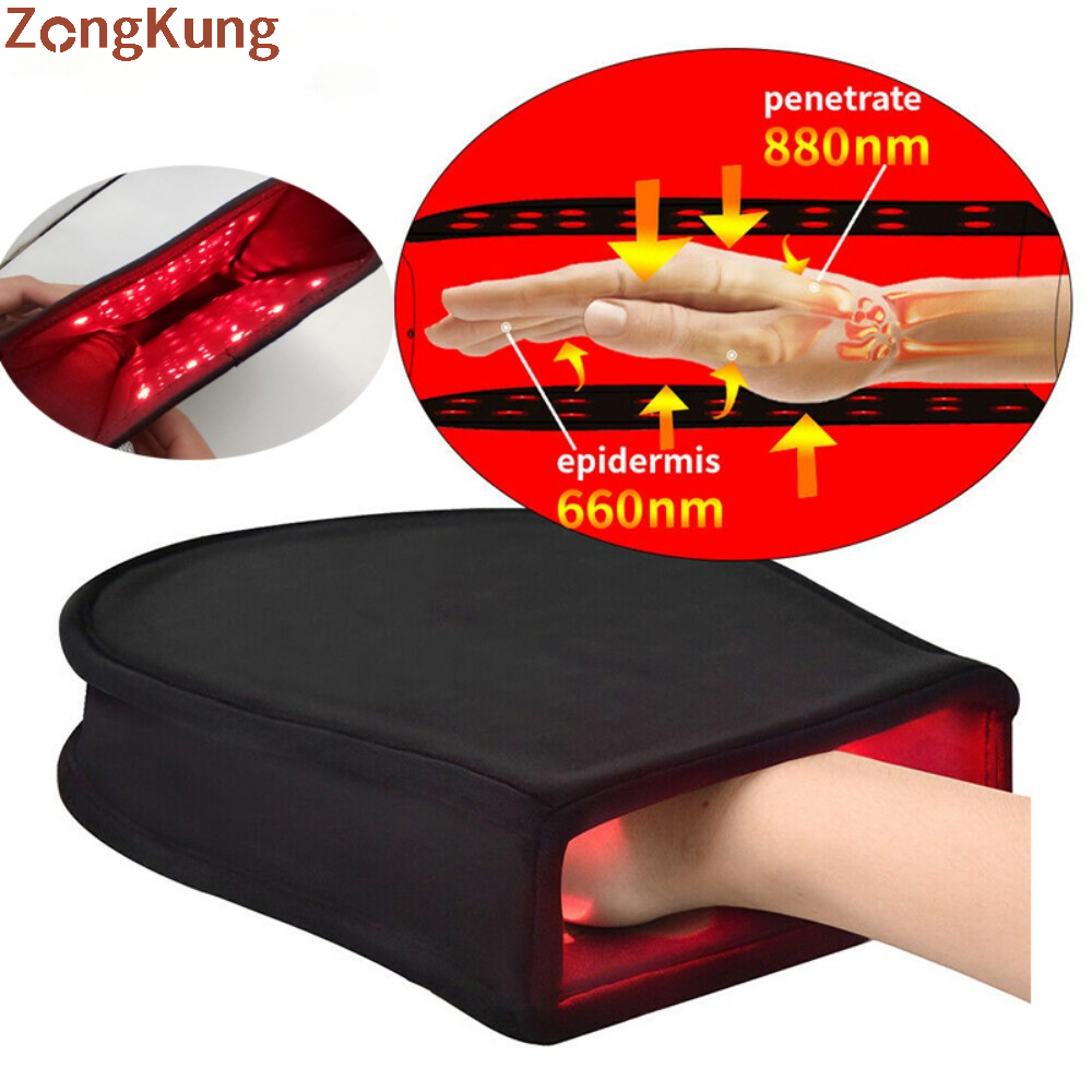 Red & Infrared Light Therapy Device for Hand Pain Relief Near Infrared Mitten Glove for Arthritis Fingers Double Side LED 880NM