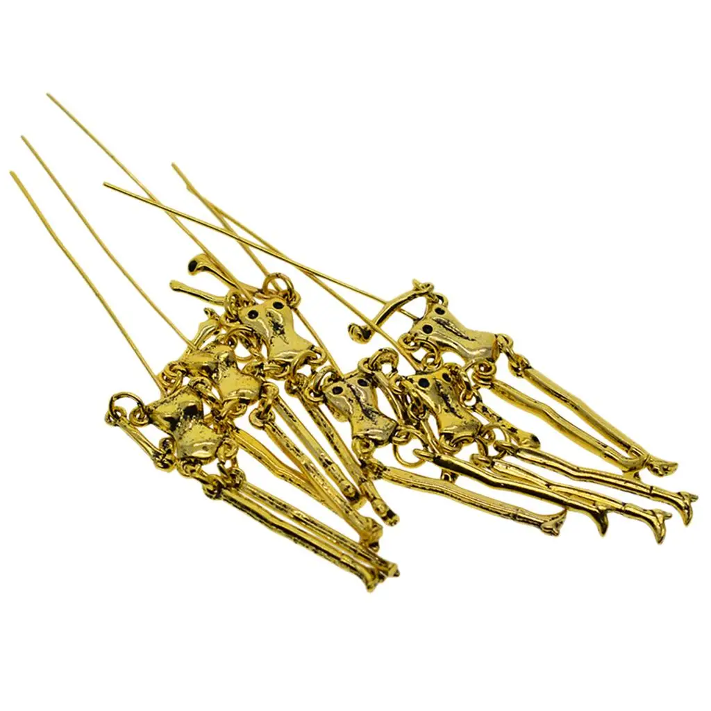 A Set Of 6pcs Tibetan Golden  Body Dolls Charms Dress Pendant  For Girls And Boys Cool Accessories