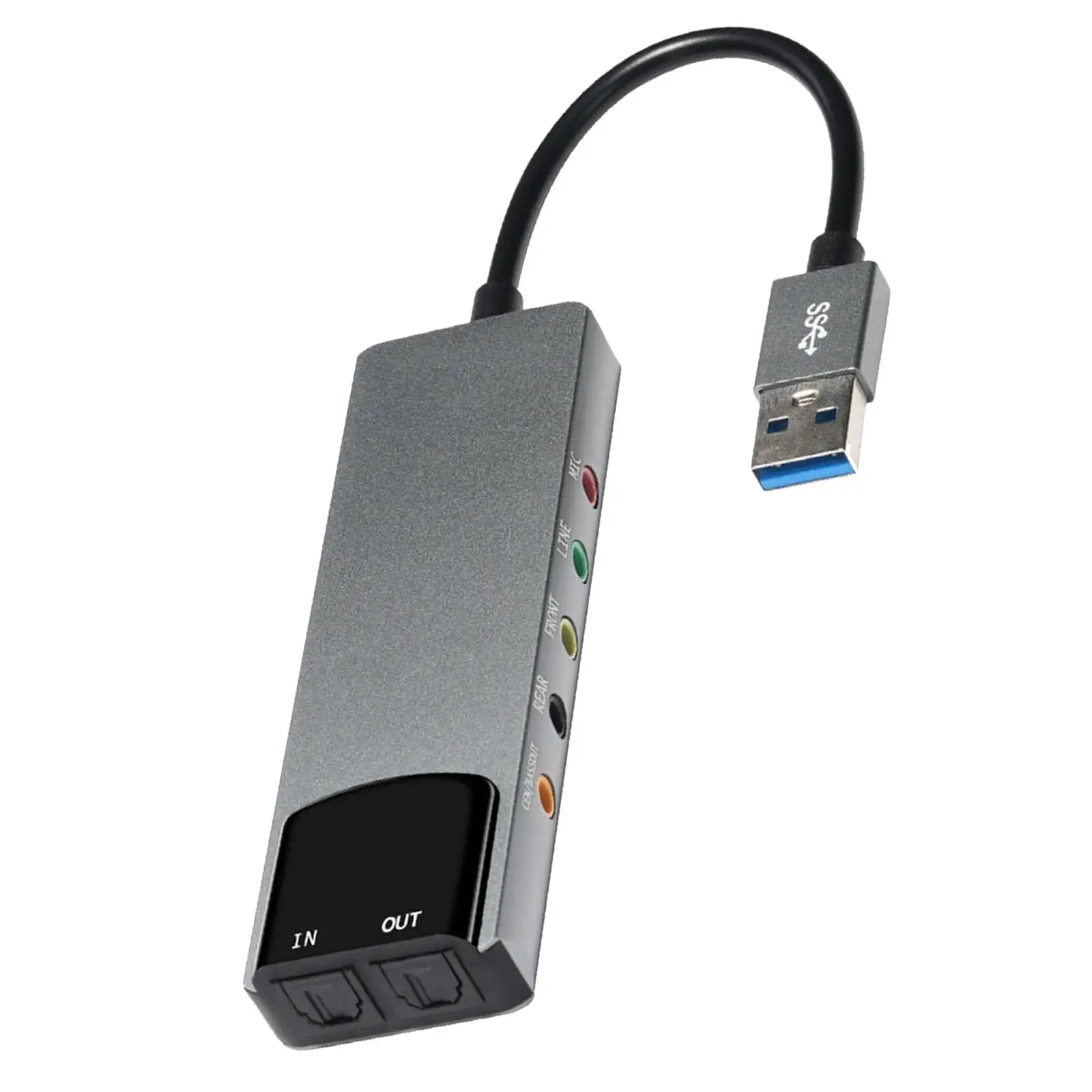 USB Sound Card Adapter Premium External Audio Converter Stereo Sound Card Converter External Audio Adapter for Laptops Desktops