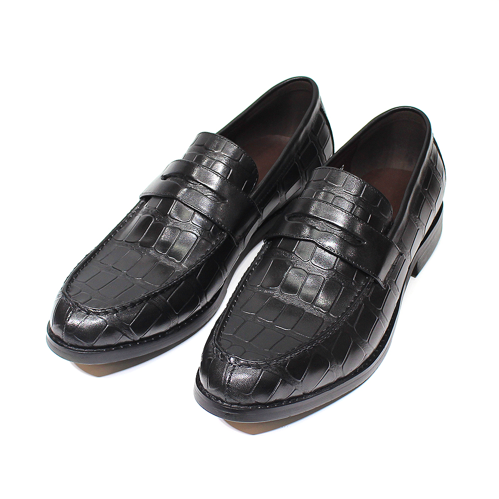 Luxuriöse Penny-Loafer für Herren, echtes Leder, Krokodilmuster, Slip-on-Schuhe für Hochzeit, Party, Kleid, für Herren, Büro, Freizeitschuhe – Detail 5