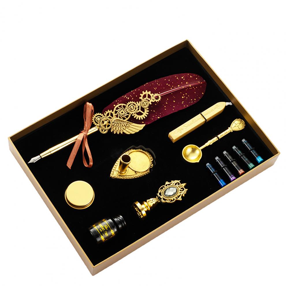 conjunto caneta quill conjunto caneta pena do vintage kit multifuncional suave escrita dip conjunto caneta caligrafia decorativa conjunto crianças presentes