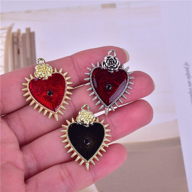 6pcs 12*15mm Alloy Enamel Hearts Charms Necklaces Earrings Pendants Love Charm  Jewelry Making Accessories Valentine diy Jewelry - AliExpress