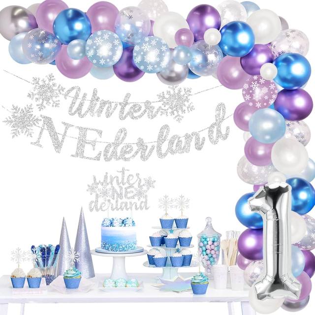 Frozen Theme Snowflake Winter Onederland 1st Birthday Party Decorations  Balloon Garland Kit Silver For Boys Girls First Supplies - Ballons &  Accessories - AliExpress