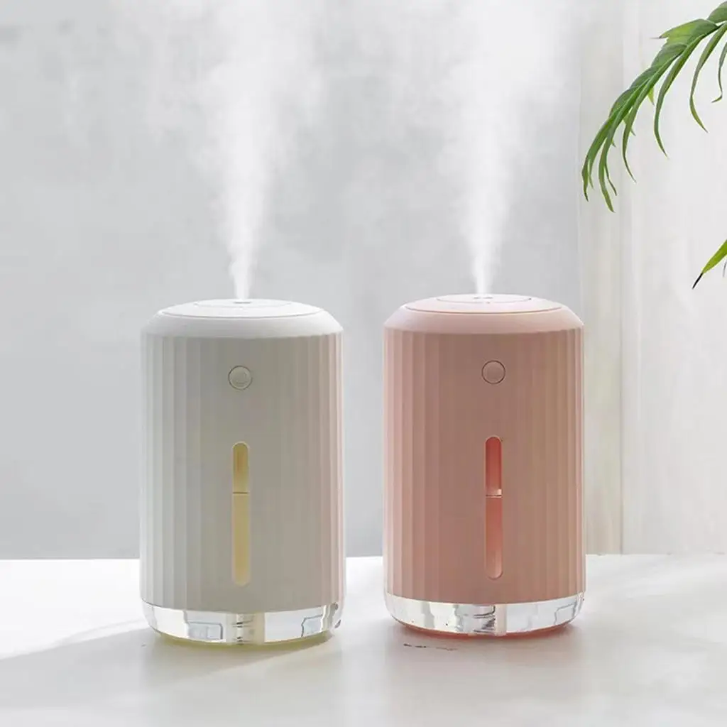 Portable Mini Humidifier, 320ml USB Cool Mist Humidifier Essential with Night Light, for Desk Bedroom Car Office Travel