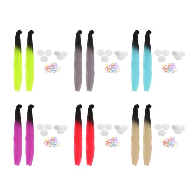 Motorcycle Helmet Pigtails Reusable Hair Tails High Temperature Wire Helmet Braids Pony Tails Used for Any Helmets Decorations