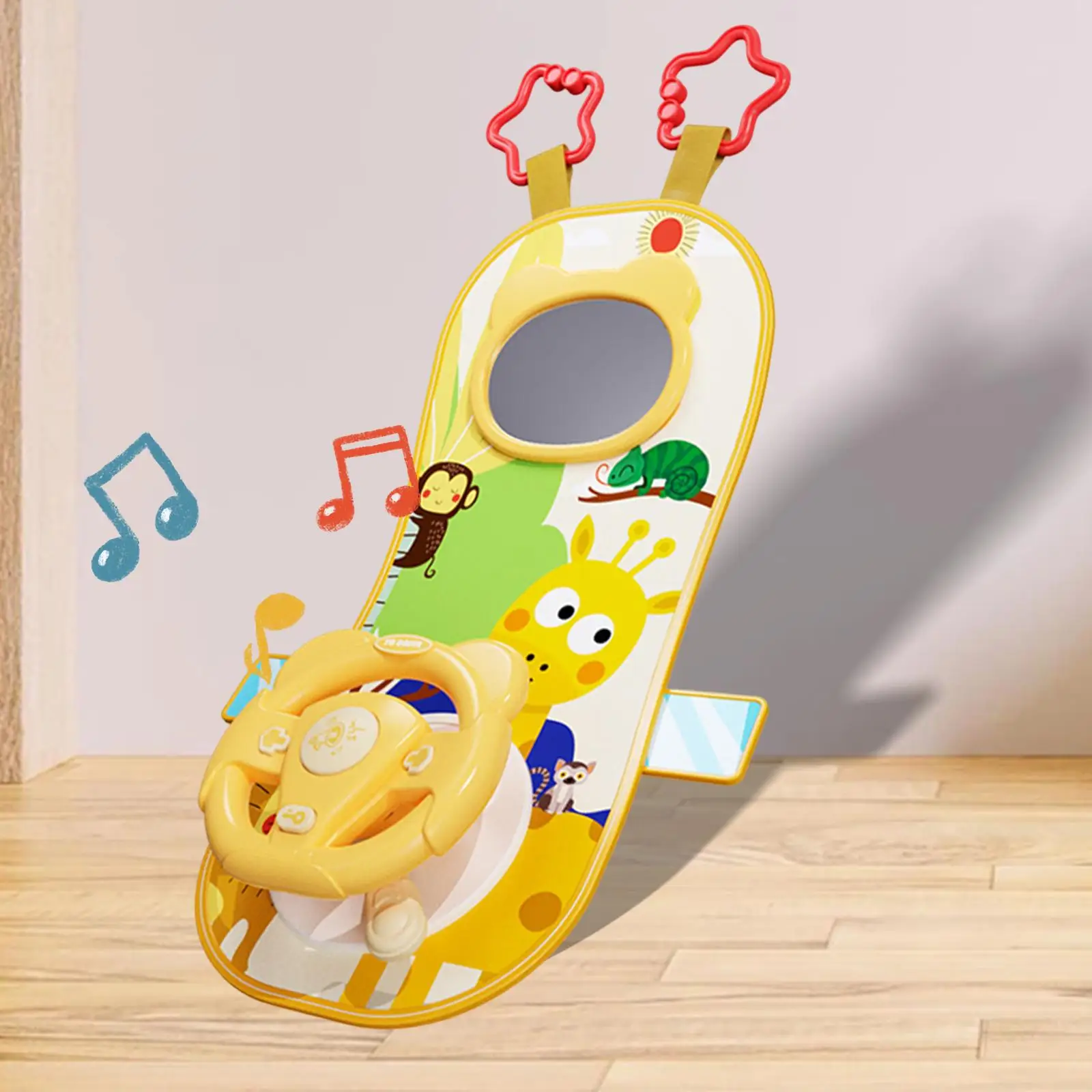 Car Seat Toys with Mirror Simulation Driving Toy Babys Car Seat Toy for Games Rear Car Seat Indoor/Outdoor Party Birthday Gifts