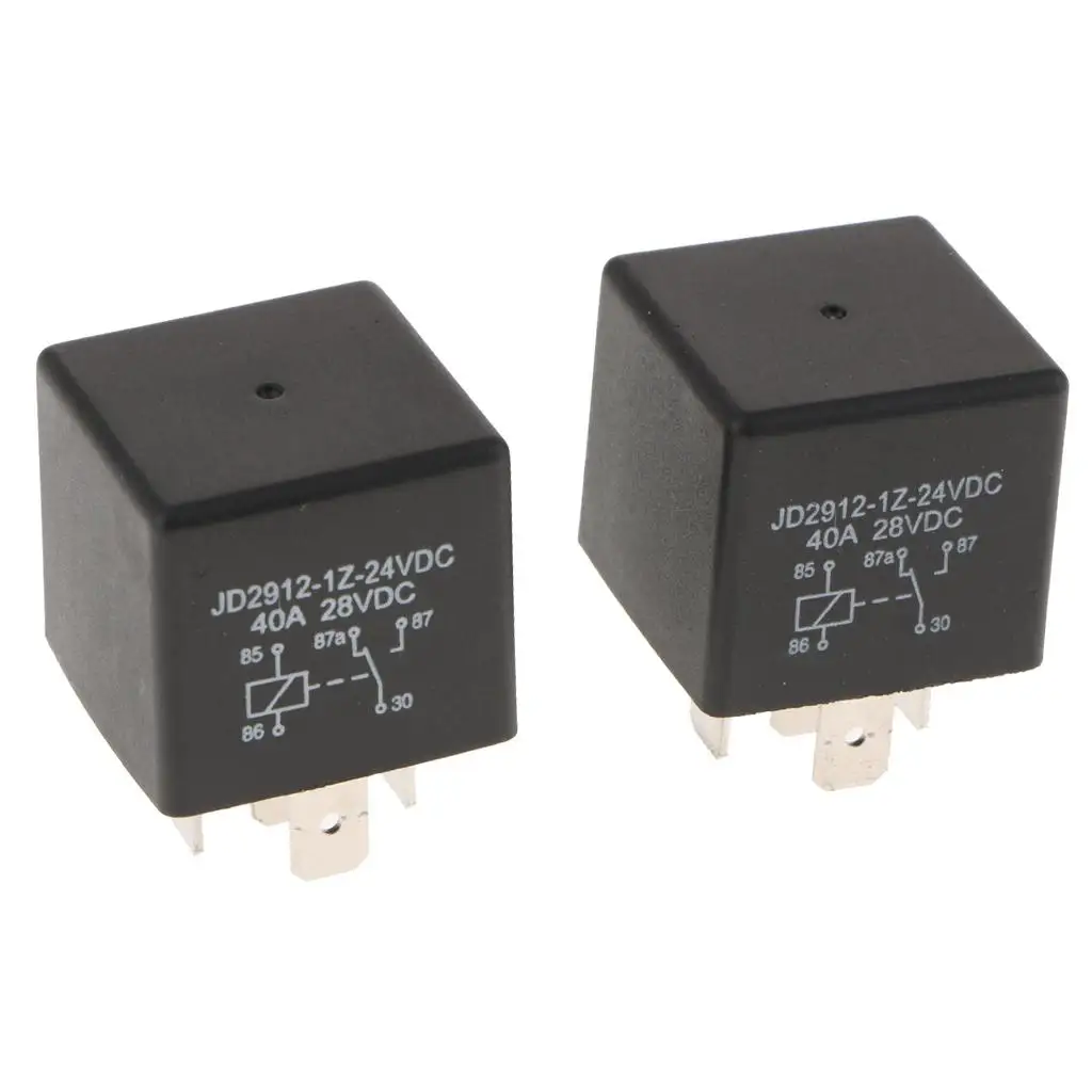 2Pieces DC 24V Automotive Relay 40A 5-Pin For Car Truck Camper Motorhome